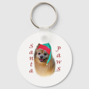 Spitz Santa Paws Schlüsselanhänger