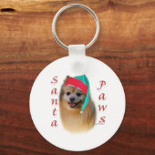 Spitz Santa Paws Schlüsselanhänger (Vorderseite)