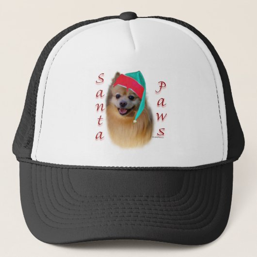 Spitz Santa Paws Truckerkappe (Vorderseite)