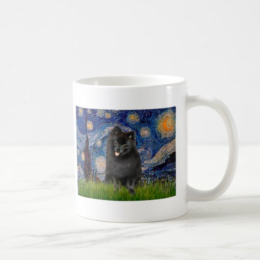 Spitz (schwarz) - Starry Night Kaffeetasse (Rechts)