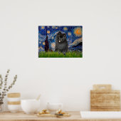 Spitz (schwarz) - Starry Night Poster (Küche)
