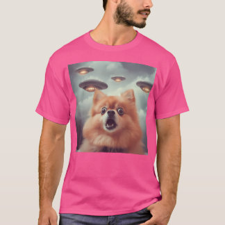 Spitz selfie mit Ufos seltsam drucken Grafik T-Shirt