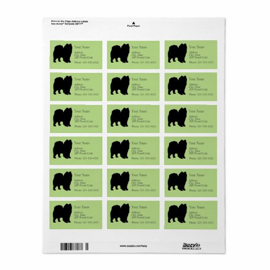 Spitz-Silhouette Adressaufkleber (Vorne)