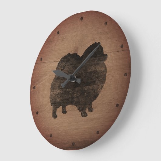 Spitz Silhouette Rustikal Große Wanduhr (Winkel)