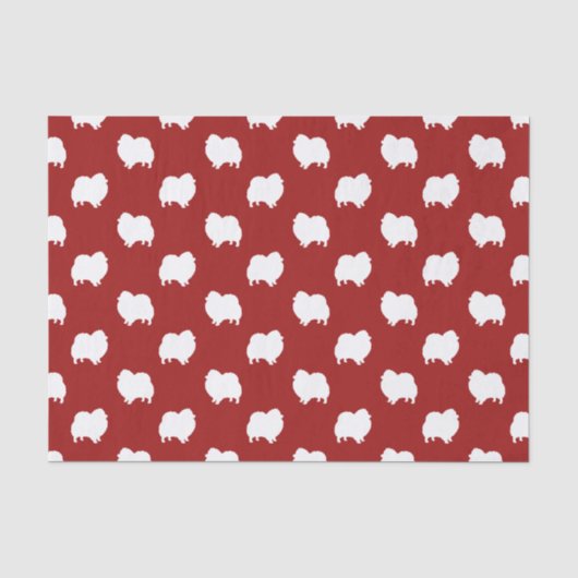 Spitz Silhouetten Muster Rot Seidenpapier (Vorderseite)