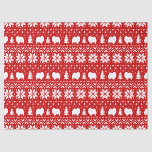 Spitz Silhouetten Weihnachtsmuster Seidenpapier (Vorderseite)