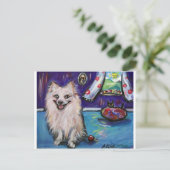 Spitz Smile Postkarte (Stehend Vorderseite)