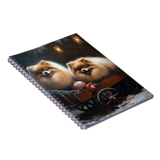 Spitz Snowy Sleigh Weihnachtsdekor Notizblock (Rechte Seite)