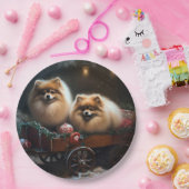 Spitz Snowy Sleigh Weihnachtsdekor Pappteller (Party)