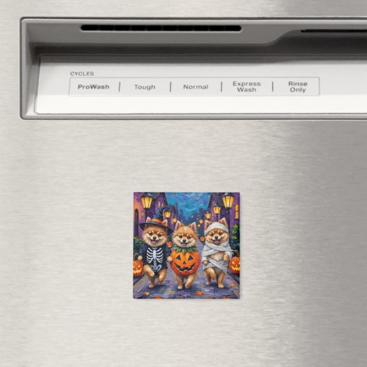 Spitz-Trick-oder-Treating in Halloween-Kostümen Magnet (In Situ (Geschirrspüler))