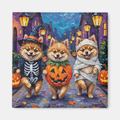 Spitz-Trick-oder-Treating in Halloween-Kostümen Magnet (Vorne)
