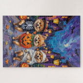 Spitz-Trick-oder-Treating in Halloween-Kostümen Puzzle (Horizontal)