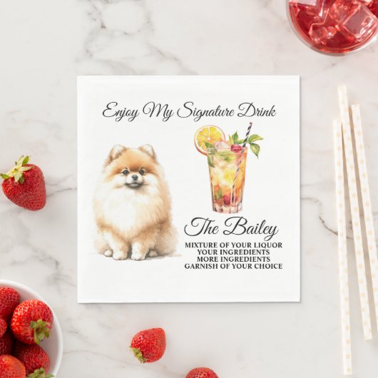 Spitz Unterschrift Drink Hochzeitstiefel Serviette (Beispiel)