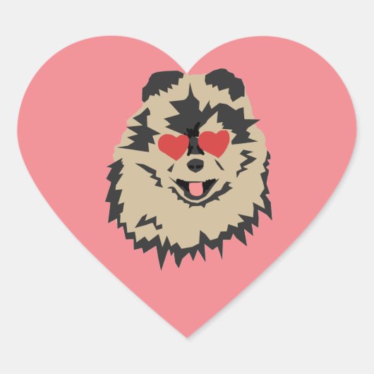 Spitz Valentine Heart Square Sticker (Vorderseite)