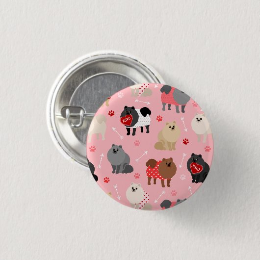Spitz Valentine Muster Button (Vorne & Hinten)