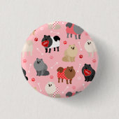 Spitz Valentine Muster Button (Vorderseite)