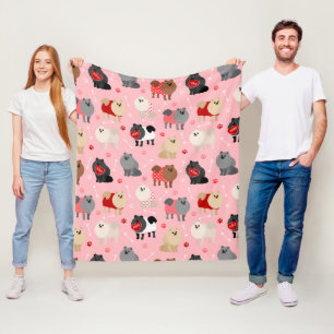 Spitz Valentine Muster Fleecedecke