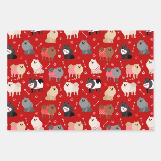 Spitz Valentine Muster Geschenkpapier Set (Vorderseite 3)