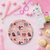 Spitz Valentine Muster Pappteller (Party)