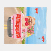 Spitz Valentinstag Fleecedecke (Vorderseite (Horizontal))