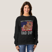 Spitz Vater US American Flag Spitz Dog O Sweatshirt (Vorne ganz)