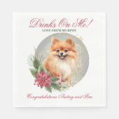 Spitz Wedding Napkins mit Hunden Foto Serviette (Vorderseite)