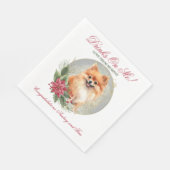 Spitz Wedding Napkins mit Hunden Foto Serviette (Ecke)