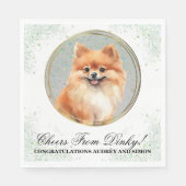 Spitz Wedding Napkins mit Hunden Foto Serviette (Vorderseite)