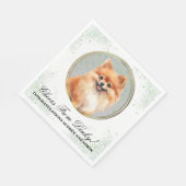 Spitz Wedding Napkins mit Hunden Foto Serviette (Ecke)