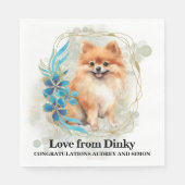 Spitz Wedding Napkins mit Hunden Foto Serviette (Vorderseite)