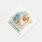 Spitz Wedding Napkins mit Hunden Foto Serviette (Ecke)