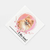 Spitz Wedding Napkins mit Hunden Foto Serviette (Ecke)