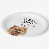 Spitz Wedding Vielen Dank Pappteller (Schrägansicht)