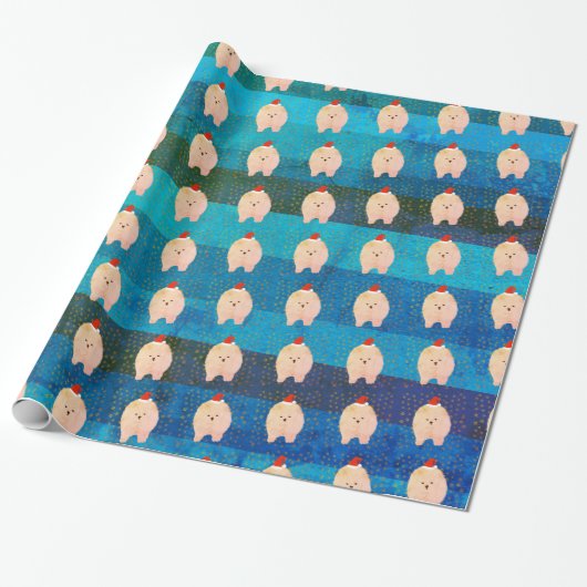 Spitz Weihnachten glückliche Feiertage Geschenkpapier (Ungerollt)