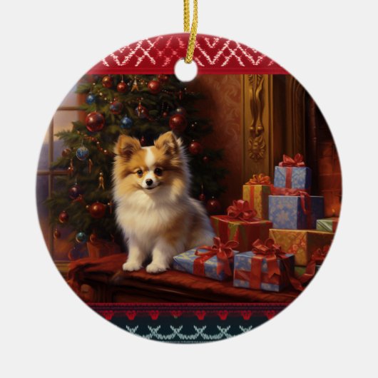 Spitz Weihnachten Keramik Ornament (Vorne)