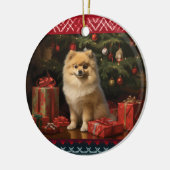 Spitz Weihnachten Keramik Ornament (Links)