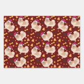 Spitz Weihnachten mit Weihnachtsmannmütze Geschenkpapier Set (Vorderseite 2)