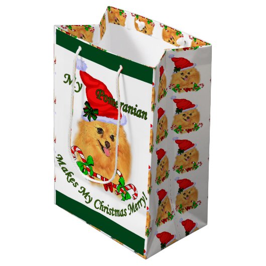 Spitz Weihnachten Mittlere Geschenktüte (Vorderseite Schrägansicht)
