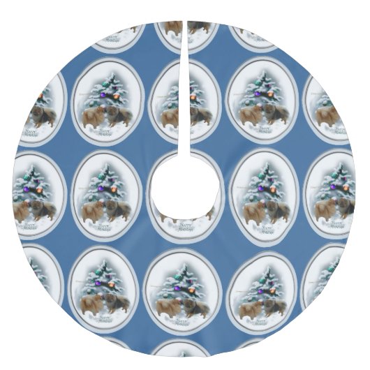 Spitz Weihnachten Polyester Weihnachtsbaumdecke (Vorderseite)