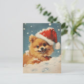 Spitz Weihnachten Postkarte (Stehend Vorderseite)