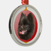 Spitz Weihnachten Silbernes Ornament (Rechts)