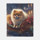 Spitz Weihnachts Feierliche Jahreszeit gebürstet Fleecedecke (Vorderseite)