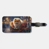 Spitz Weihnachts Feierliche Jahreszeit gebürstet Gepäckanhänger (Rückseite horizontal)
