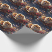 Spitz Weihnachts Feierliche Jahreszeit gebürstet Geschenkpapier (Ecke)