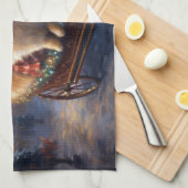 Spitz Weihnachts Feierliche Jahreszeit gebürstet Geschirrtuch (Viertel Falte)