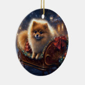 Spitz Weihnachts Feierliche Jahreszeit gebürstet Keramik Ornament (Rechts)