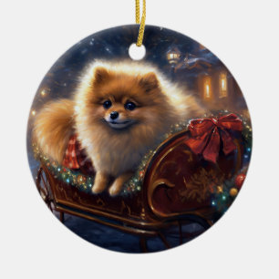 Spitz Weihnachts Feierliche Jahreszeit gebürstet Keramik Ornament