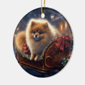 Spitz Weihnachts Feierliche Jahreszeit gebürstet Keramik Ornament (Links)