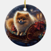 Spitz Weihnachts Feierliche Jahreszeit gebürstet Keramik Ornament (Hinten)