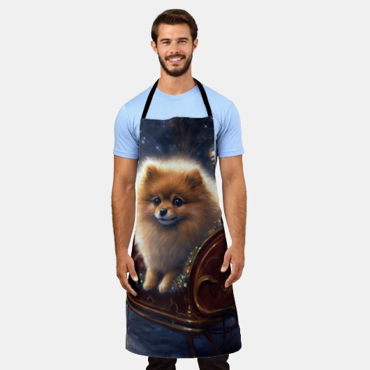 Spitz Weihnachts Feierliche Jahreszeit gebürstet Schürze (Getragen)